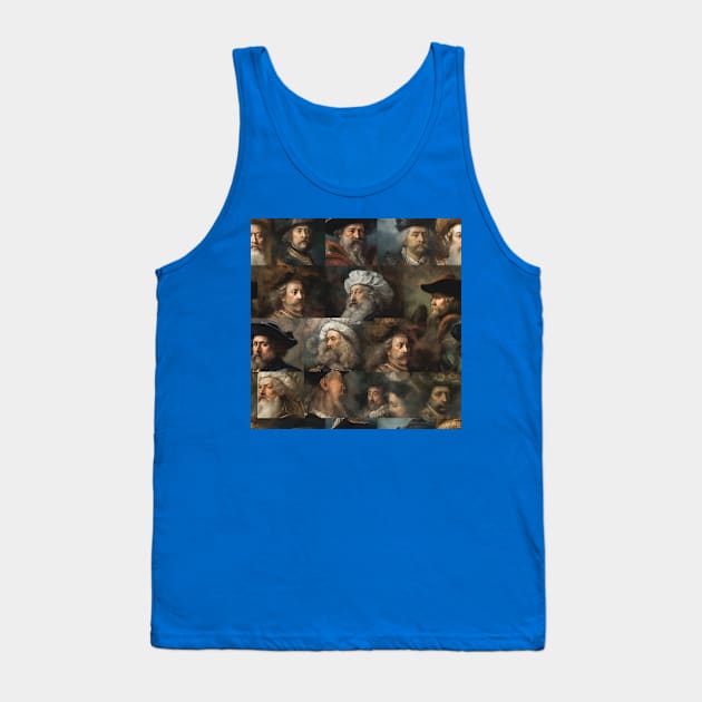 Rembrandt Paintings Mashup Tank Top by Grassroots Green